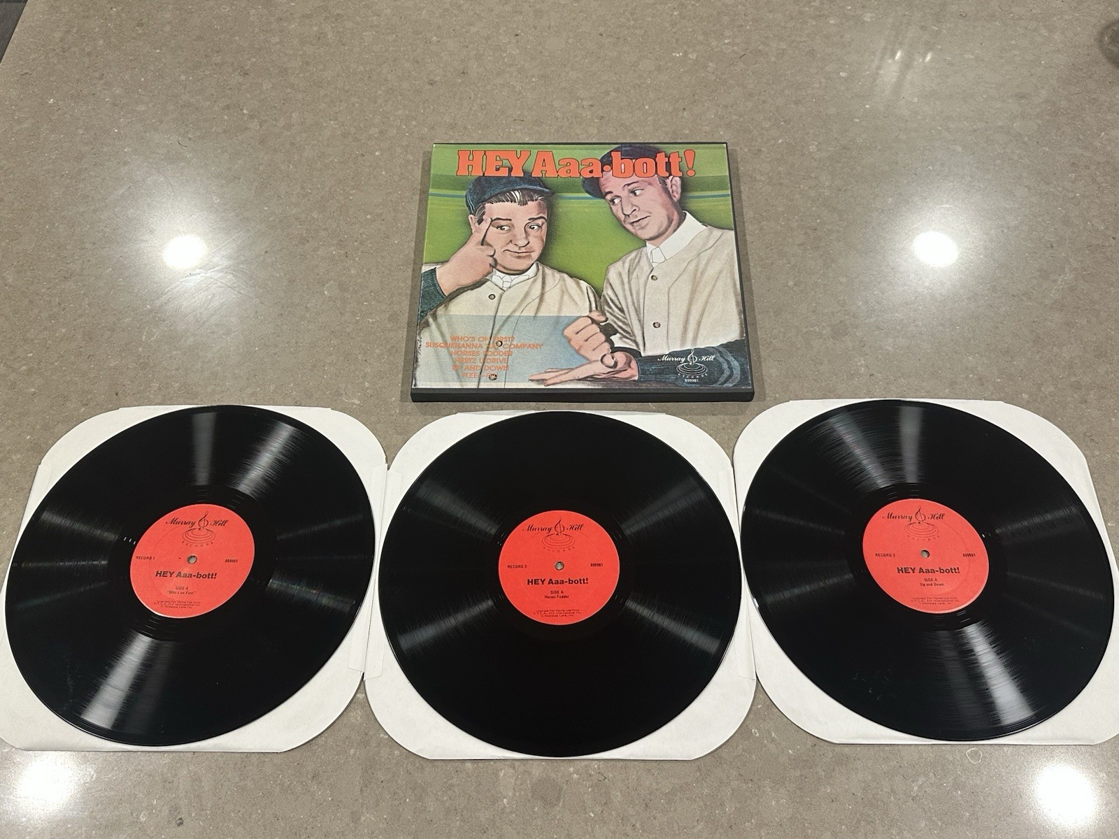 ABBOTT & COSTELLO-3 LP BOX SET-Comedy Vinyl “Hey Aaa-Bott!”-Murray Hill Records