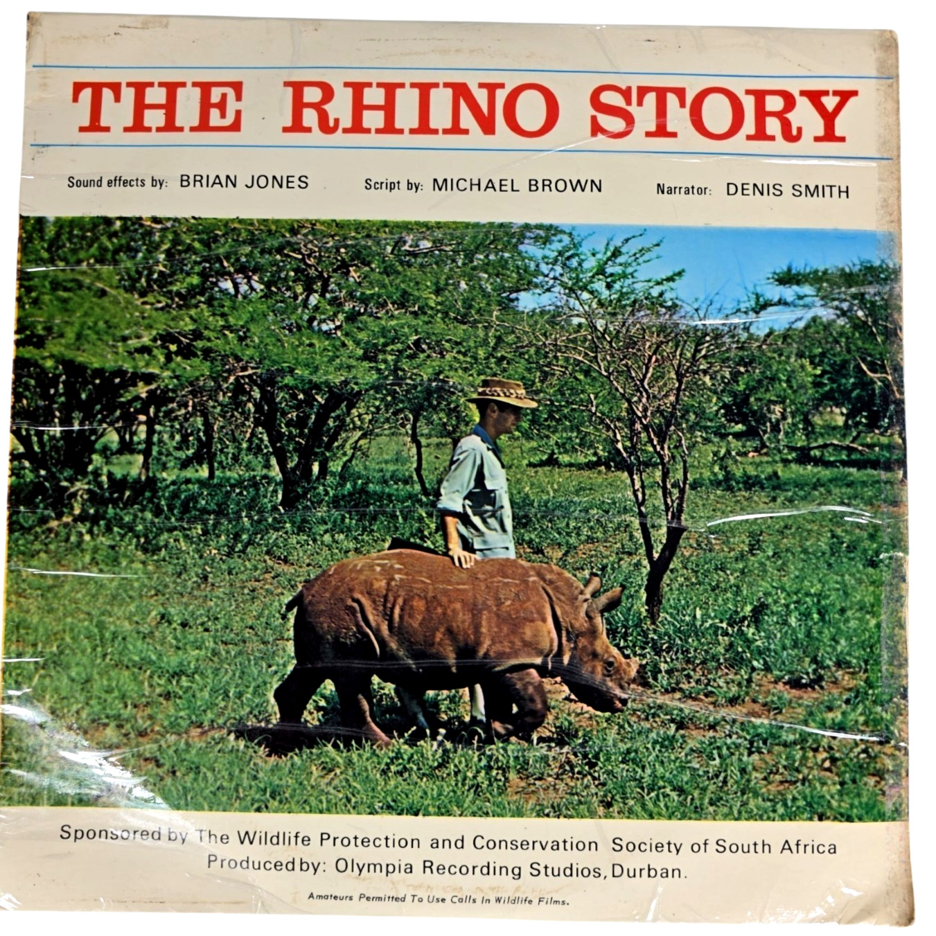 The Rhino Story Zululand Vinyl Record South Africa LP Michael Brown Animals Vtg