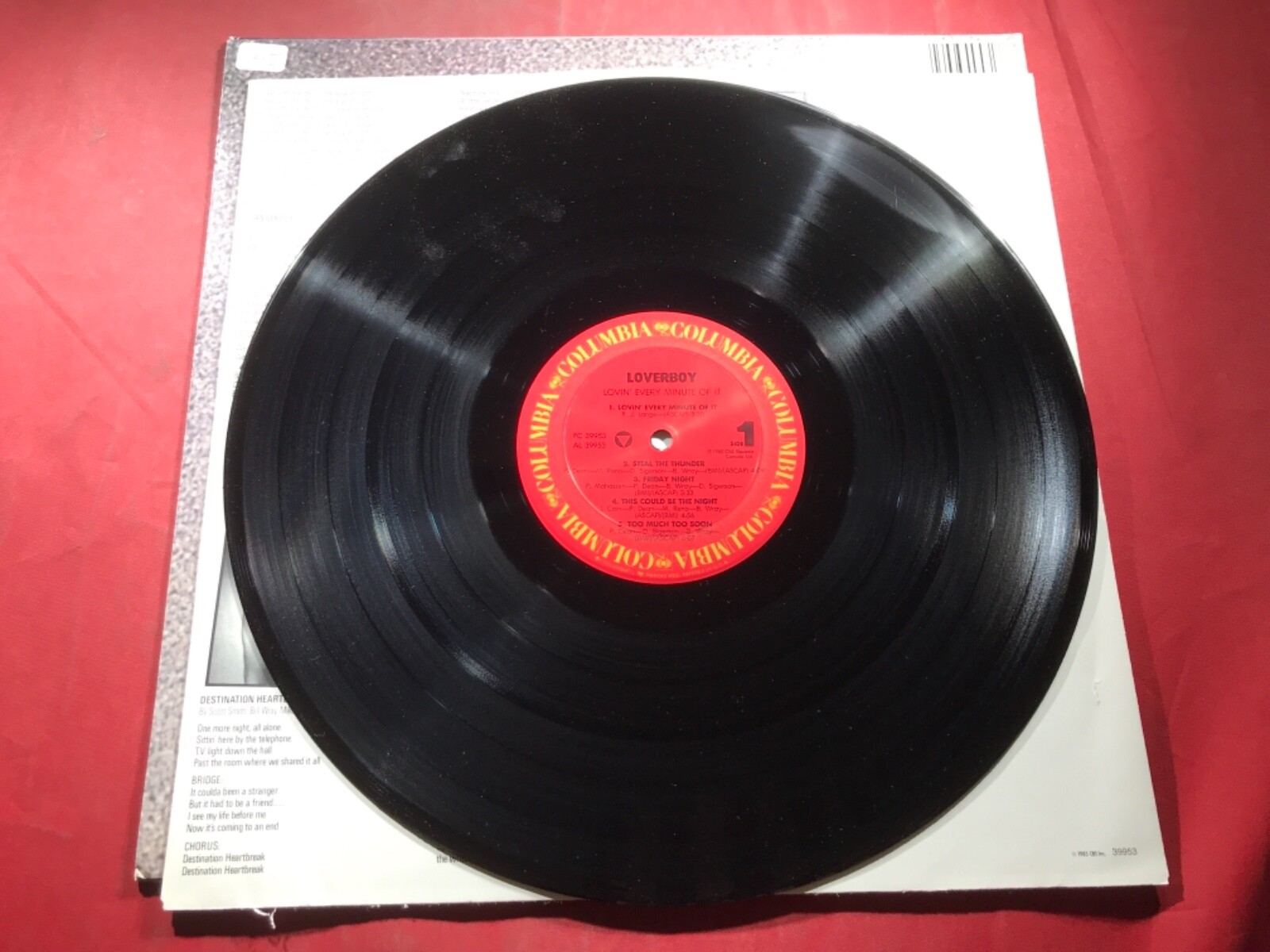 L3-5 LOVERBOY Lovin’ Every Minute Of It … 1985 … FC 39953 – RECORD – ROCK