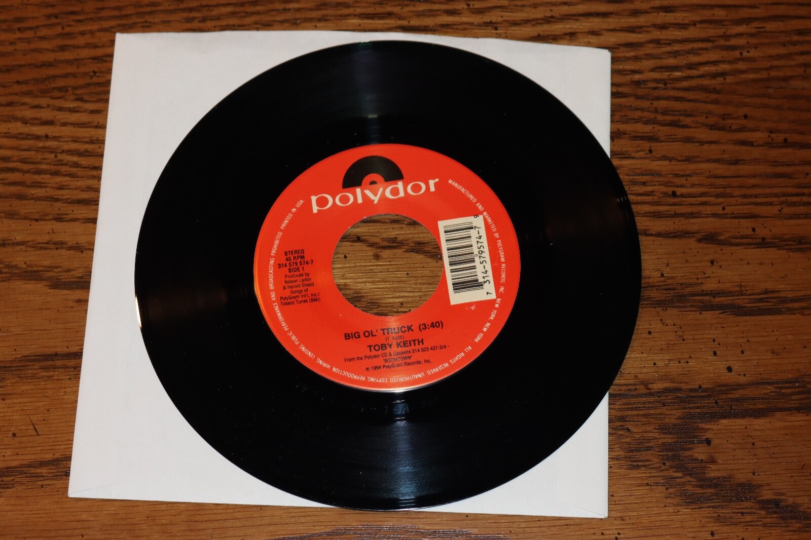 NEW VINYL 45 TOBY KEITH BIG OL TRUCK B/W IN OTHER WORDS NEW UNPLAYED