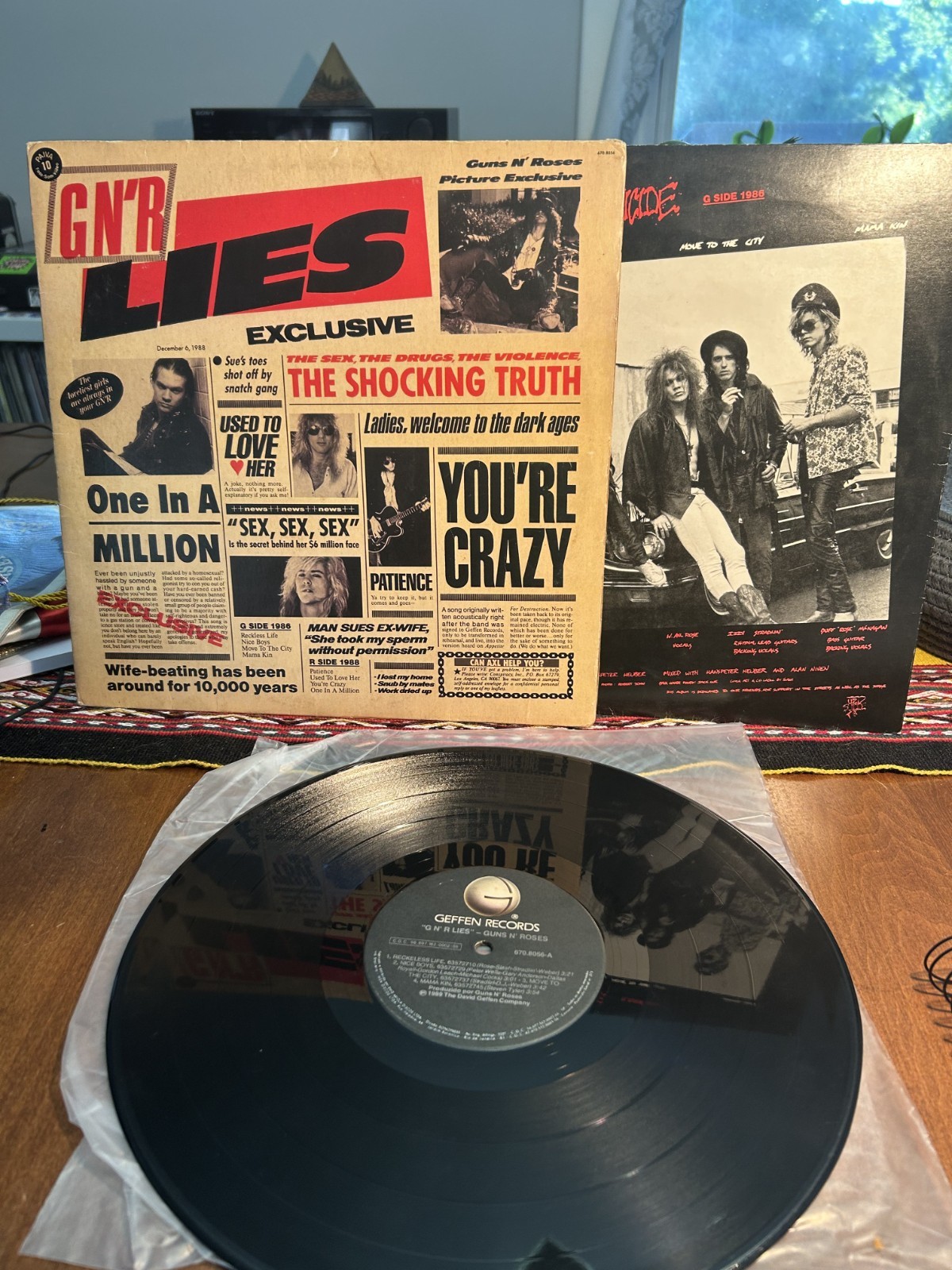 GUNS N’ ROSES G N’ R Lies BANNED Cover LP VINYL 1989 Brazil RARE original Rush
