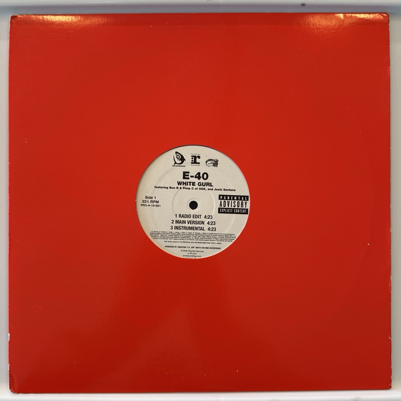 E-40 White Gurl 12” Vinyl 2006 Reprise Bay Area Rap Hip Hop UGK Juelz Santana