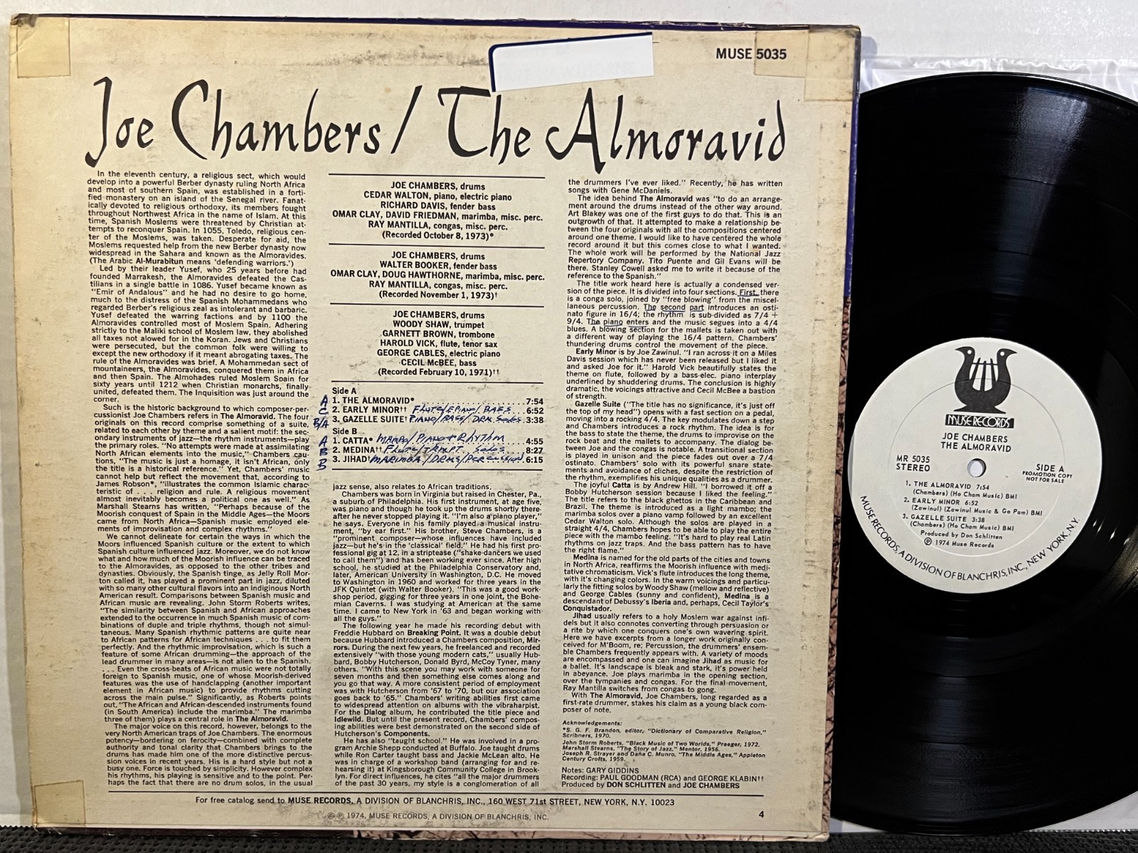 JOE CHAMBERS The Almoravid LP MUSE DJ PROMO 1974 Jazz Modal DAVIS SHAW McBEE