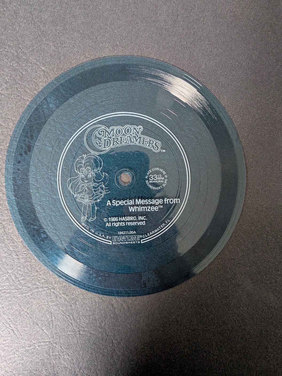 Moon Dreamers A Special Message From Whimzee 1986 Flexi 6″ Record Hasbro