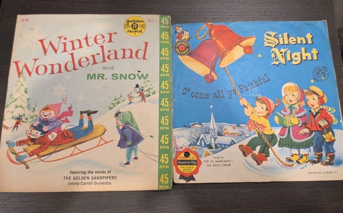 Vintage Christmas Record Lot Winter Wonderland Silent Night Vinyl