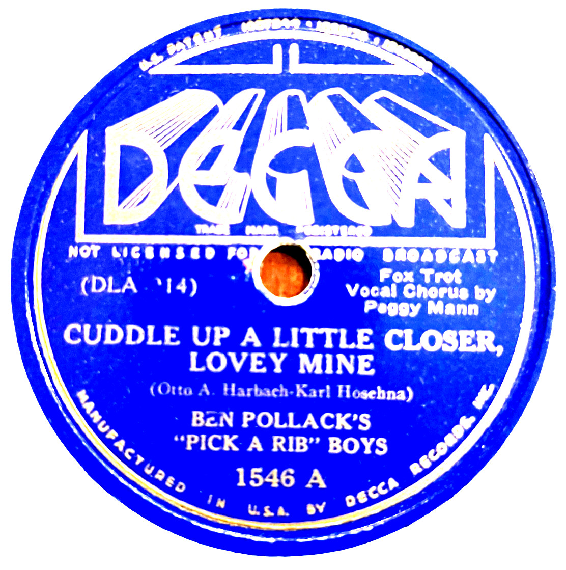 Ben Pollack – Alice Blue Gown / Cuddle Up A Little Closer, Lovely Mine – Record