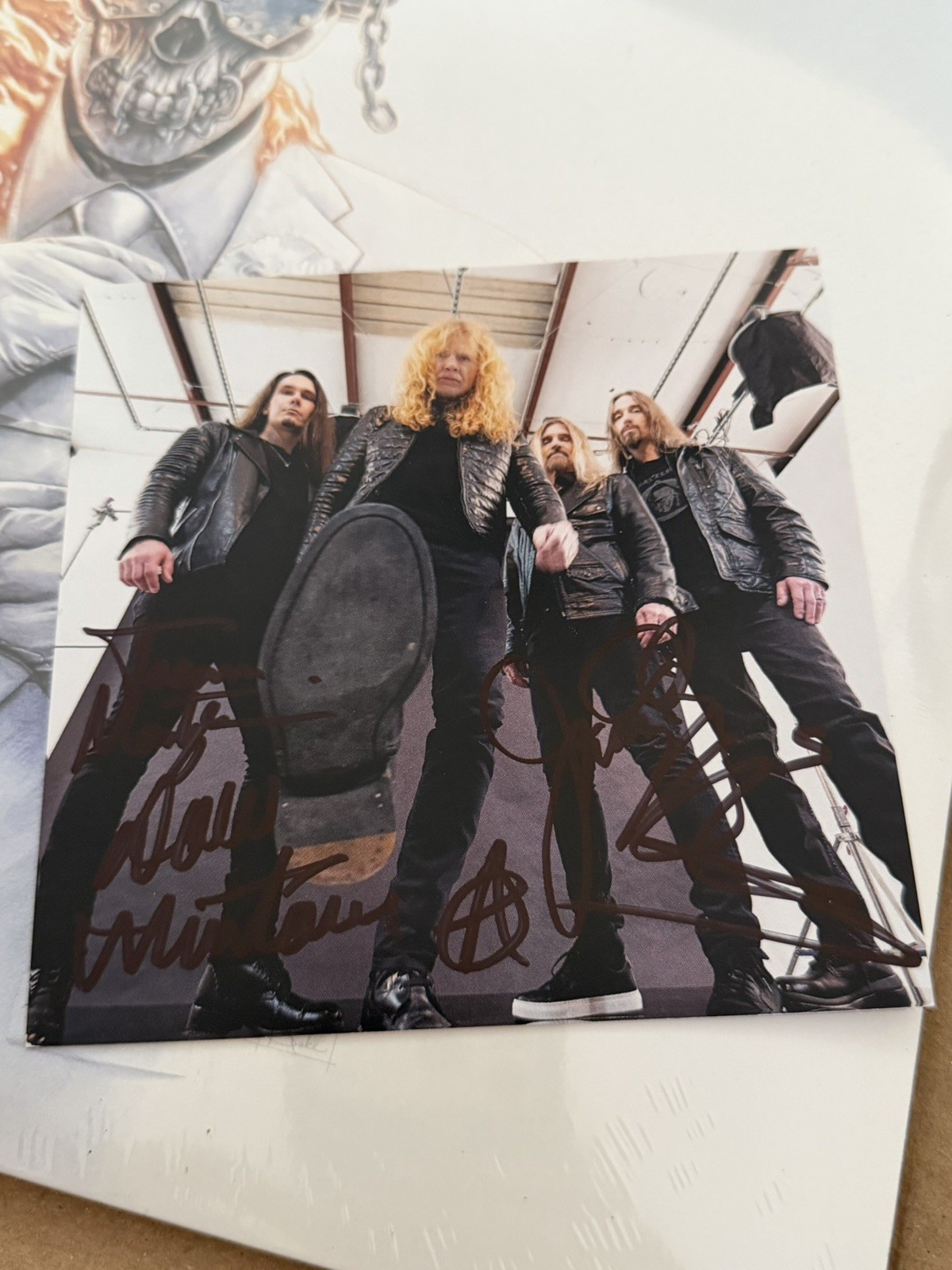 MEGADETH: Limited Ghostly Red & Blue Vinyl LP + SIGNED Art Card Autographed