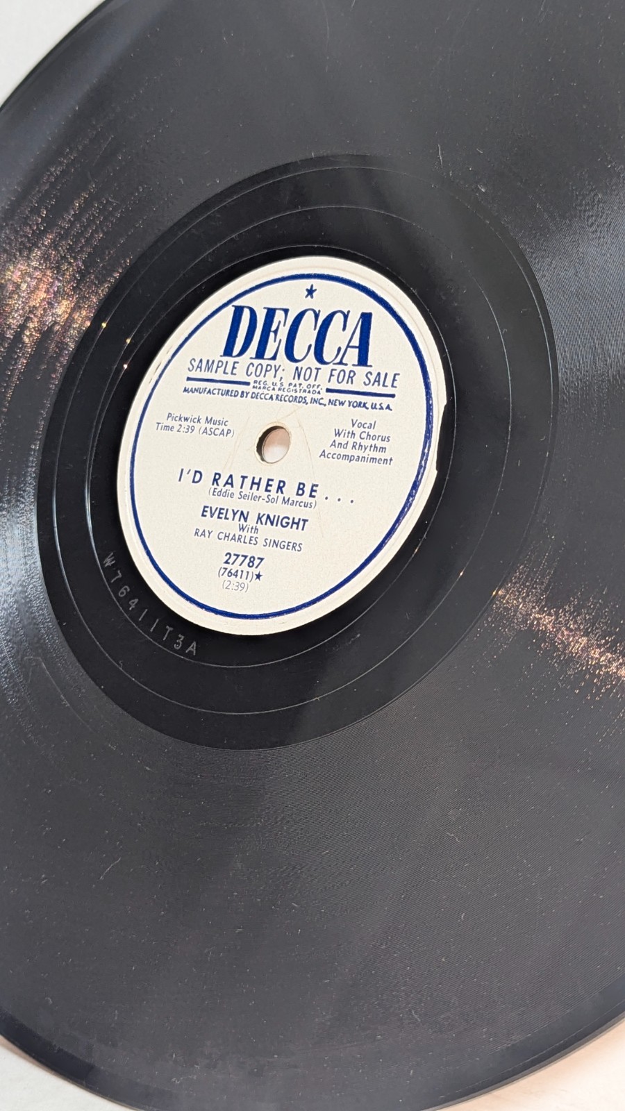 Lot Of 9 — 78 RPM SAMPLE COPY RARE 1940-1950 DECCA – LONDON