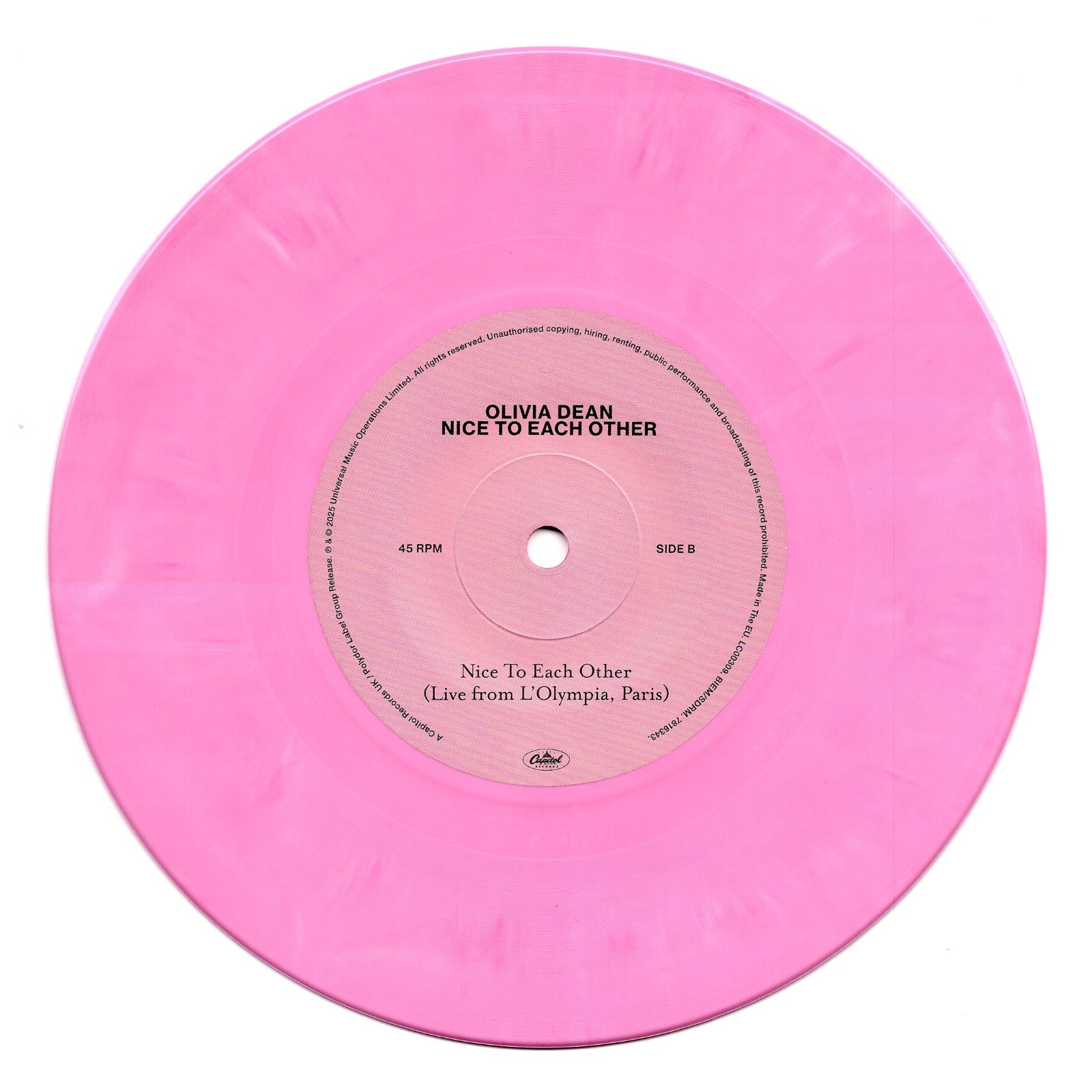 OLIVIA DEAN Nice to Each Other 7 VINYL RECORD Live from L’Olympia, Paris 0411