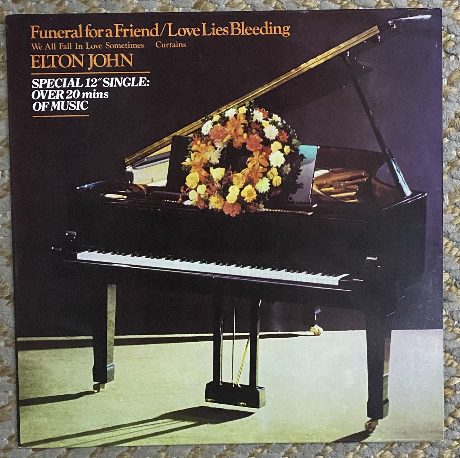Elton John Funeral For A Friend 12” Vinyl Single Very Good Condition