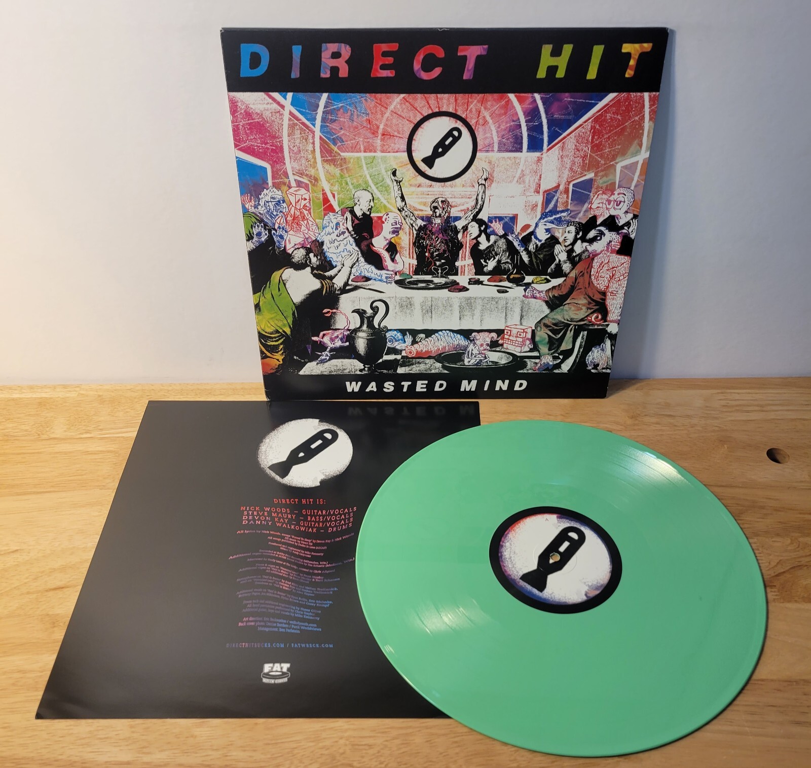 Direct Hit Wasted Mind 2016 Fat Wreck Chords With Insert Lime Green Vinyl LP