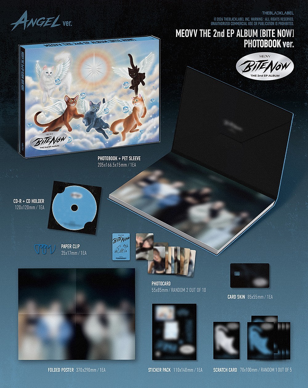 MEOVV [BITE NOW] The 2nd Album PHOTO BOOK RANDOM Ver./CD+Book+Clip+3 Card+Poster