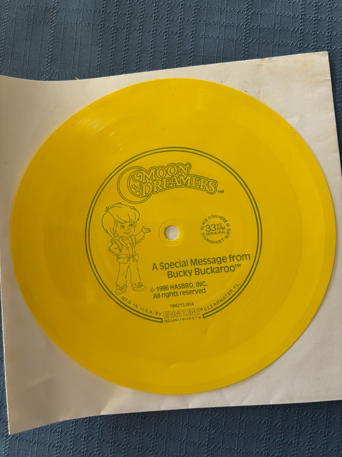 Moon Dreamers – A Special Message From Bucky Buckaro 1986 Flexi 6″ RECORD HASBRO