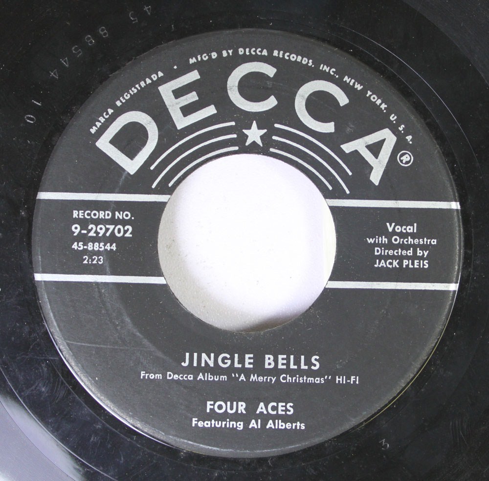 Christmas 45 Four Aces – Jingle Bells / The Christmas Song On Decca