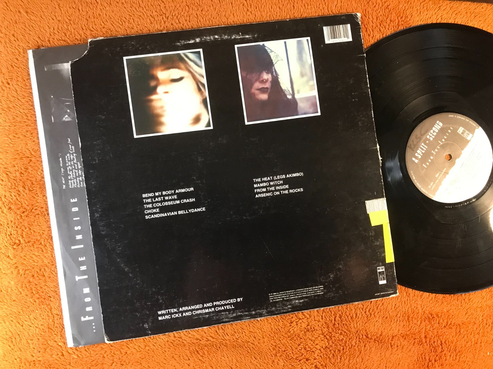 A Split Second …From The Inside LP 1988 Wax Trax! WAX 062 electro ebm synth OG