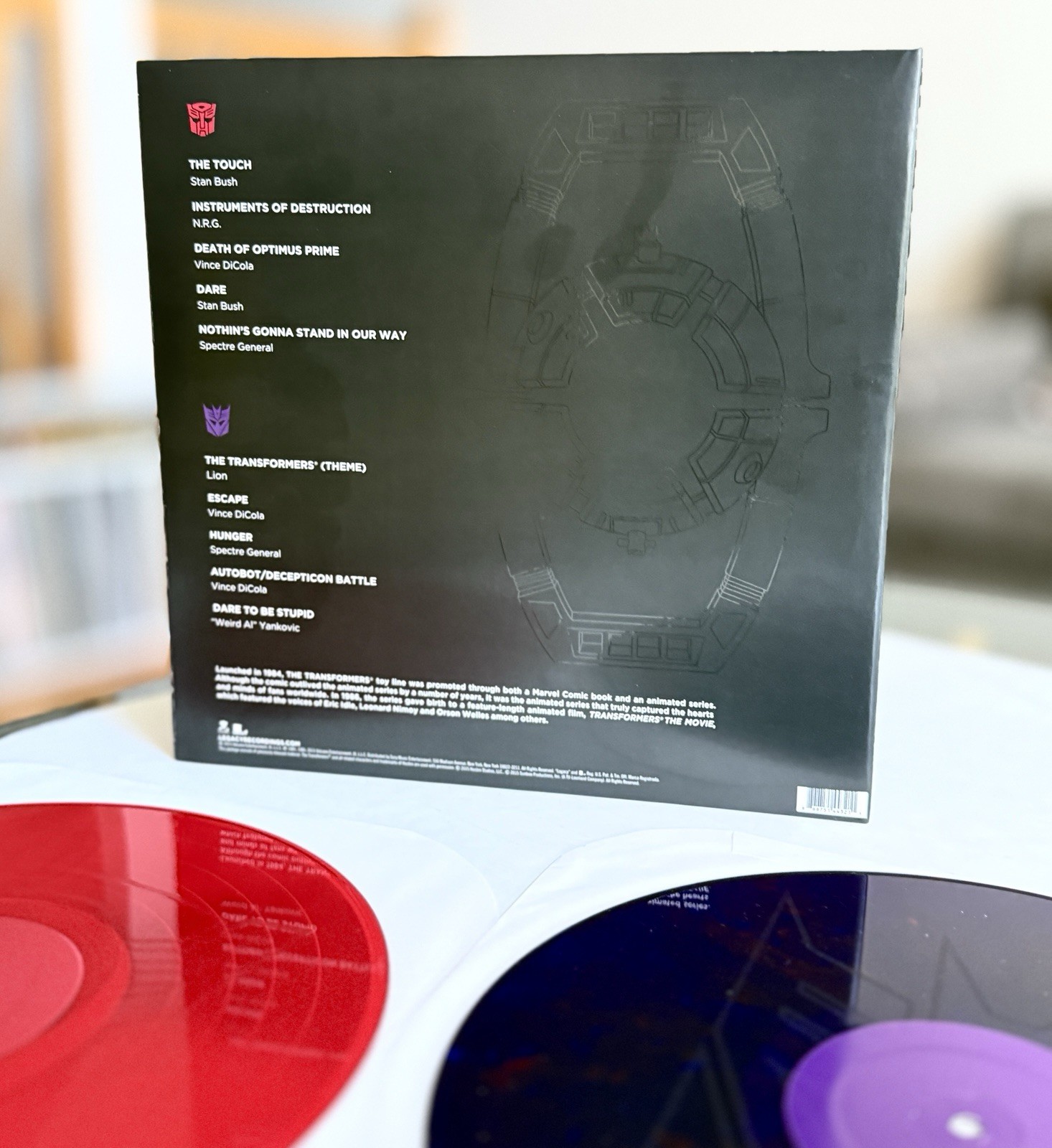 Transformers Original Soundtrack RSD Etched Colored Vinyl Record Store Day RARE