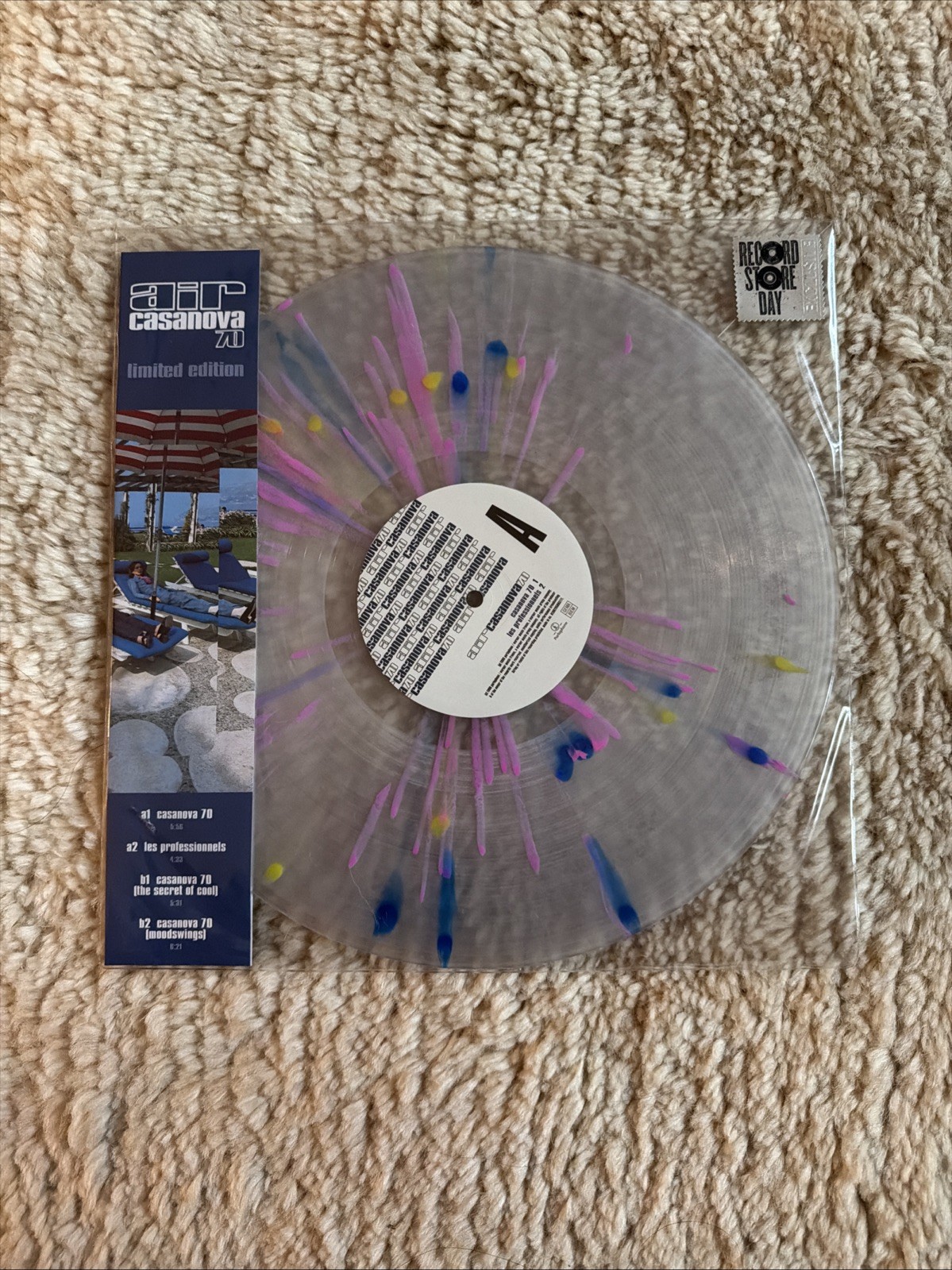 AIR “Casanova 70” Clear w/ Blue, Pink & Yellow Splatter Vinyl EP (RSD 2016) NEW