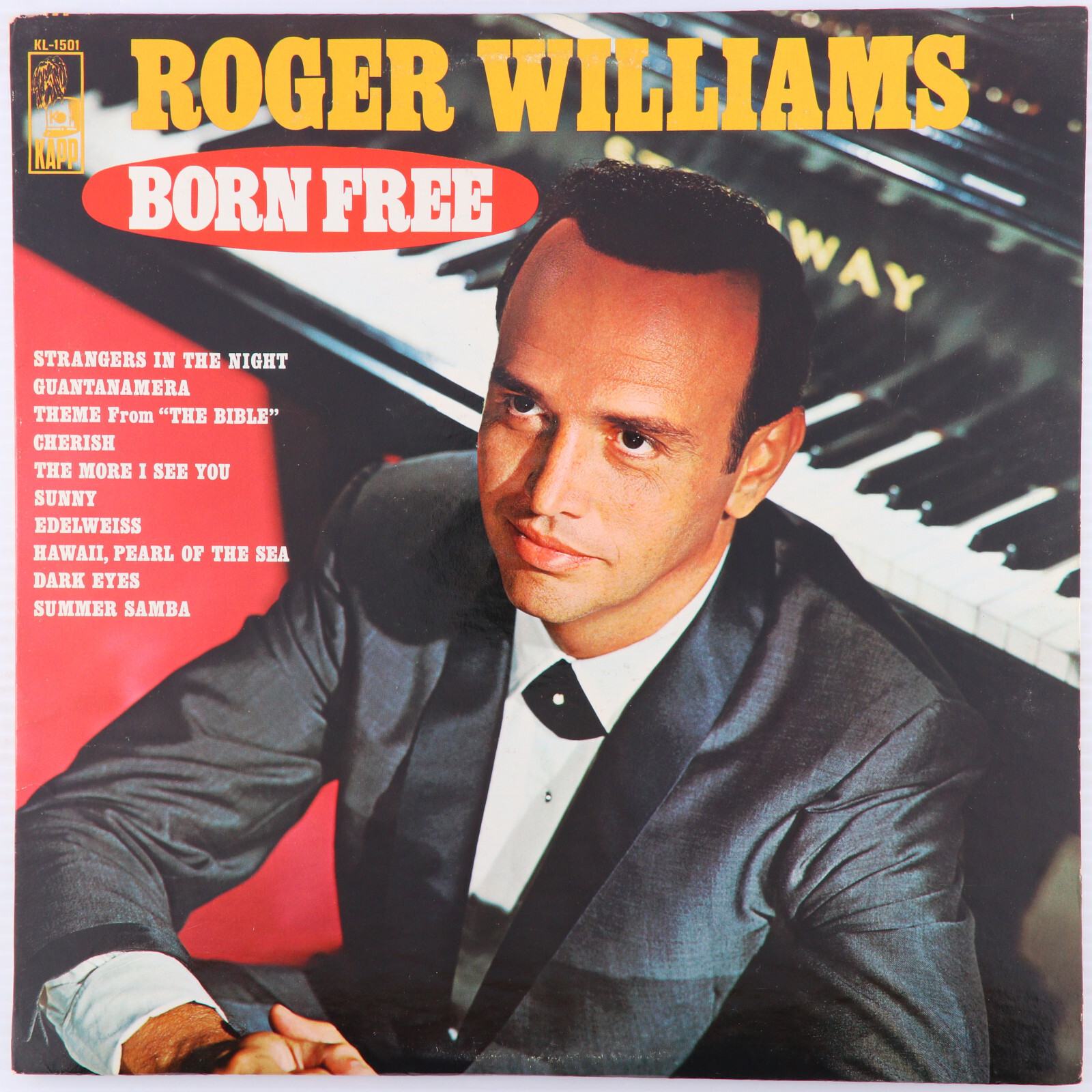 Roger Williams – Born Free – 1966 – Mono – 12″ Vinyl LP KL-1501 Hollywood