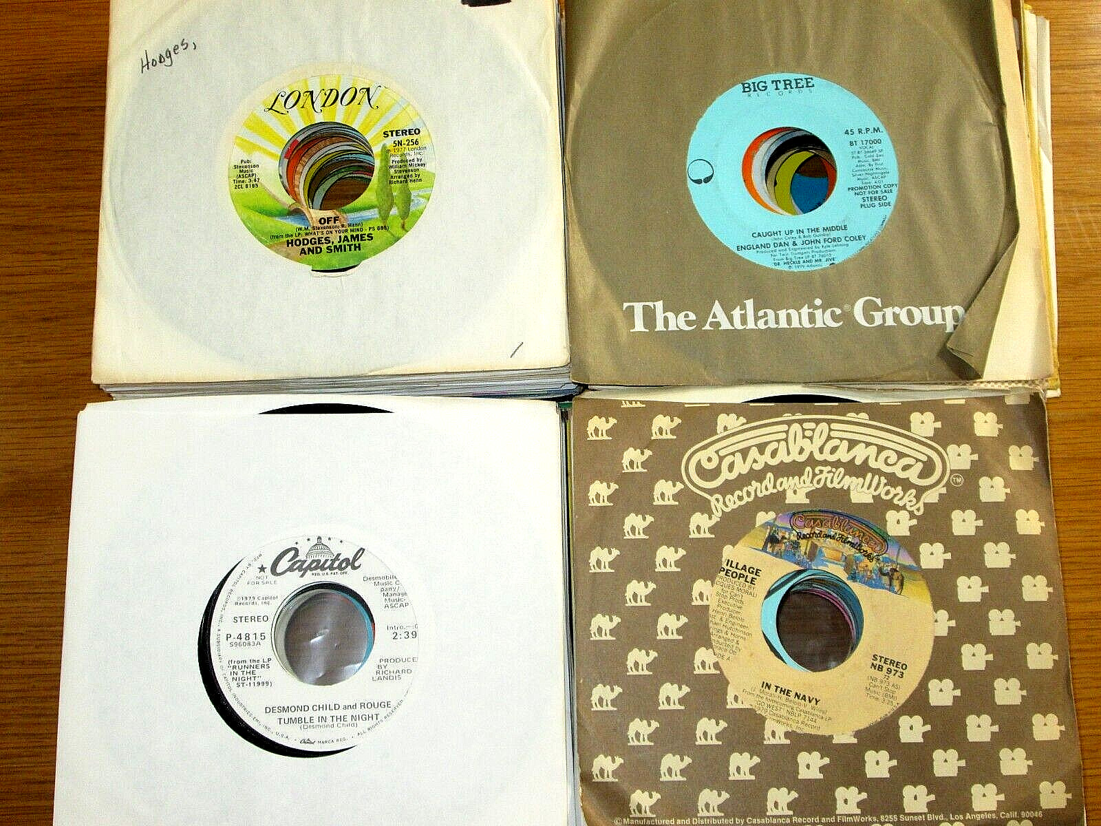 LOT of OVER 100 DIFFERENT 70s ROCK 45 RPMs –