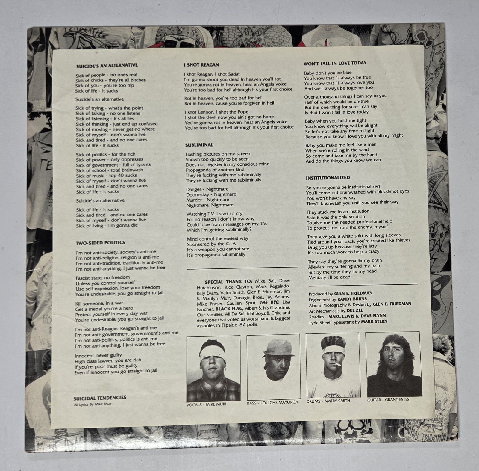 Suicidal Tendencies – Self Titled (Vinyl LP, 1983) Frontier – FLP 1011