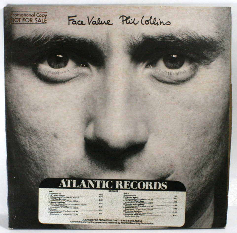 Phil Collins – Lp – Face Value – Classic Rock Pop Promo Copy Rare