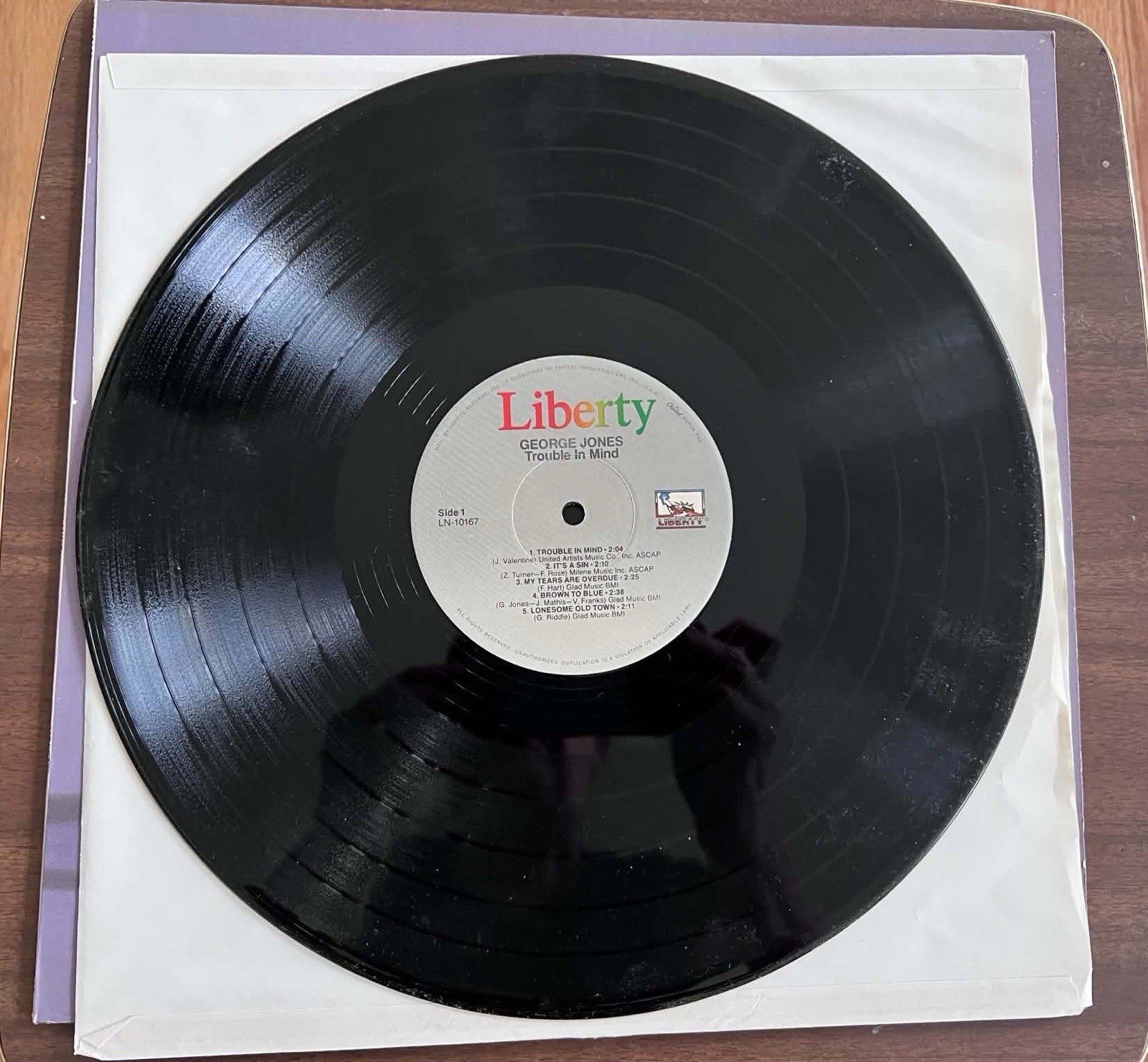 George Jones “Trouble In Mind” LP/Liberty LN-10167 Reissue 1982