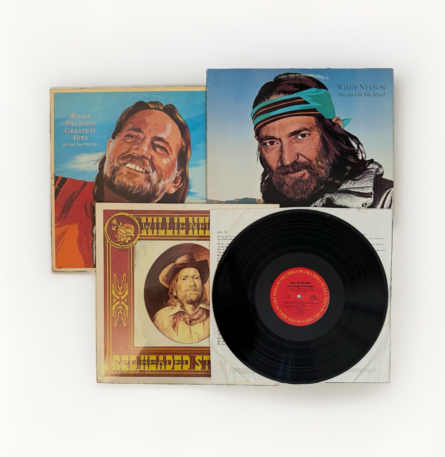 Willie Nelson 3 Pc Vinyl Record Lot Original Releases Play Well