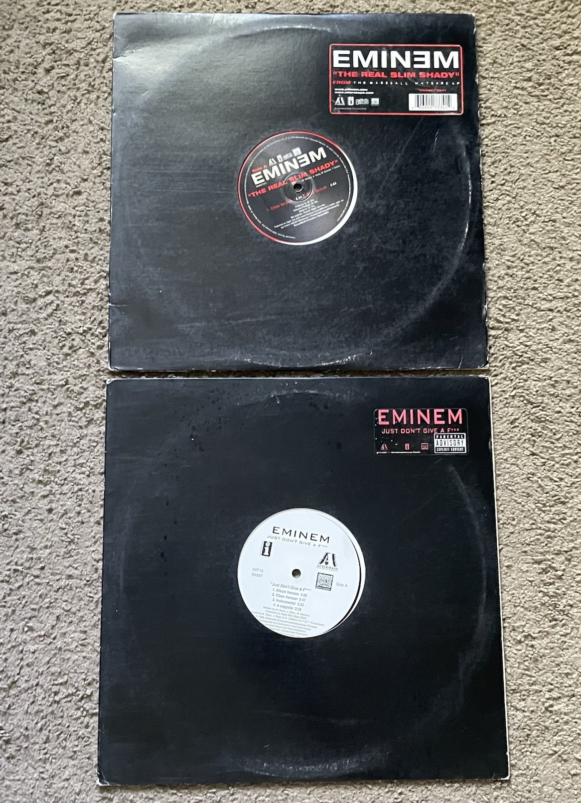 Eminem Vinyl Record Lot – Real Slim Shady Just Don’t Give A Fuck 12 Inch