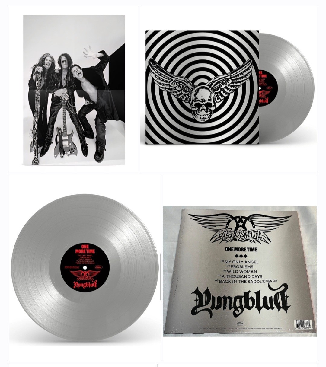 Yungblud & Aerosmith🔥 “One More Time” SILVER VINYL EP with 12×18 B&W Poster☆New