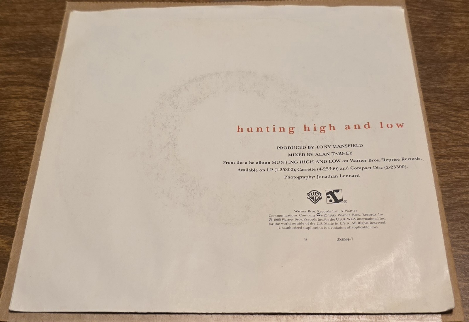 A-Ha: Hunting High And Low/And You Tell Me – NM/VG | 1986 Synth Pop 45rpm