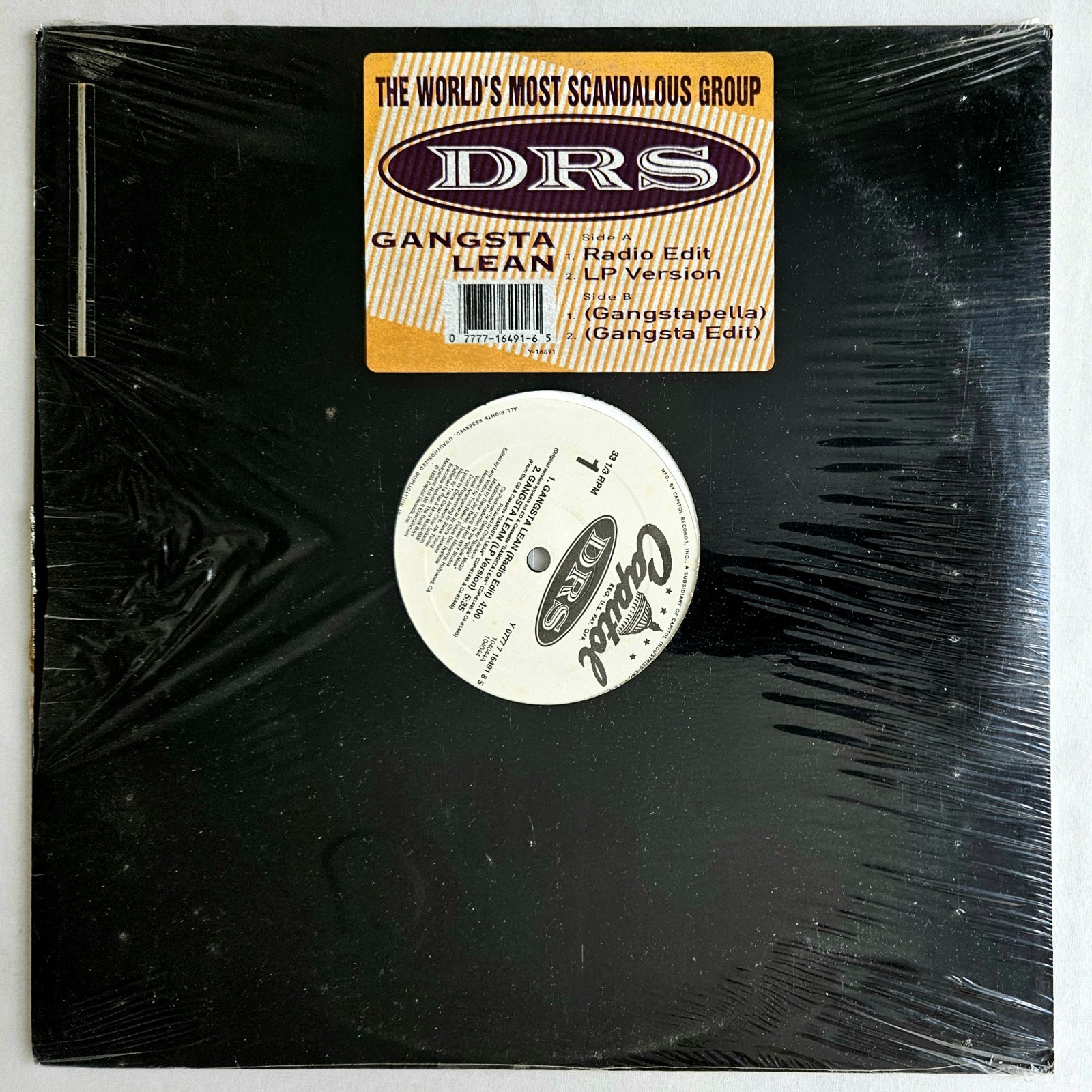 90’S R&B – DRS – GANGSTA LEAN – CAPITOL RECORDS SEALED ORIGINAL PRESSING