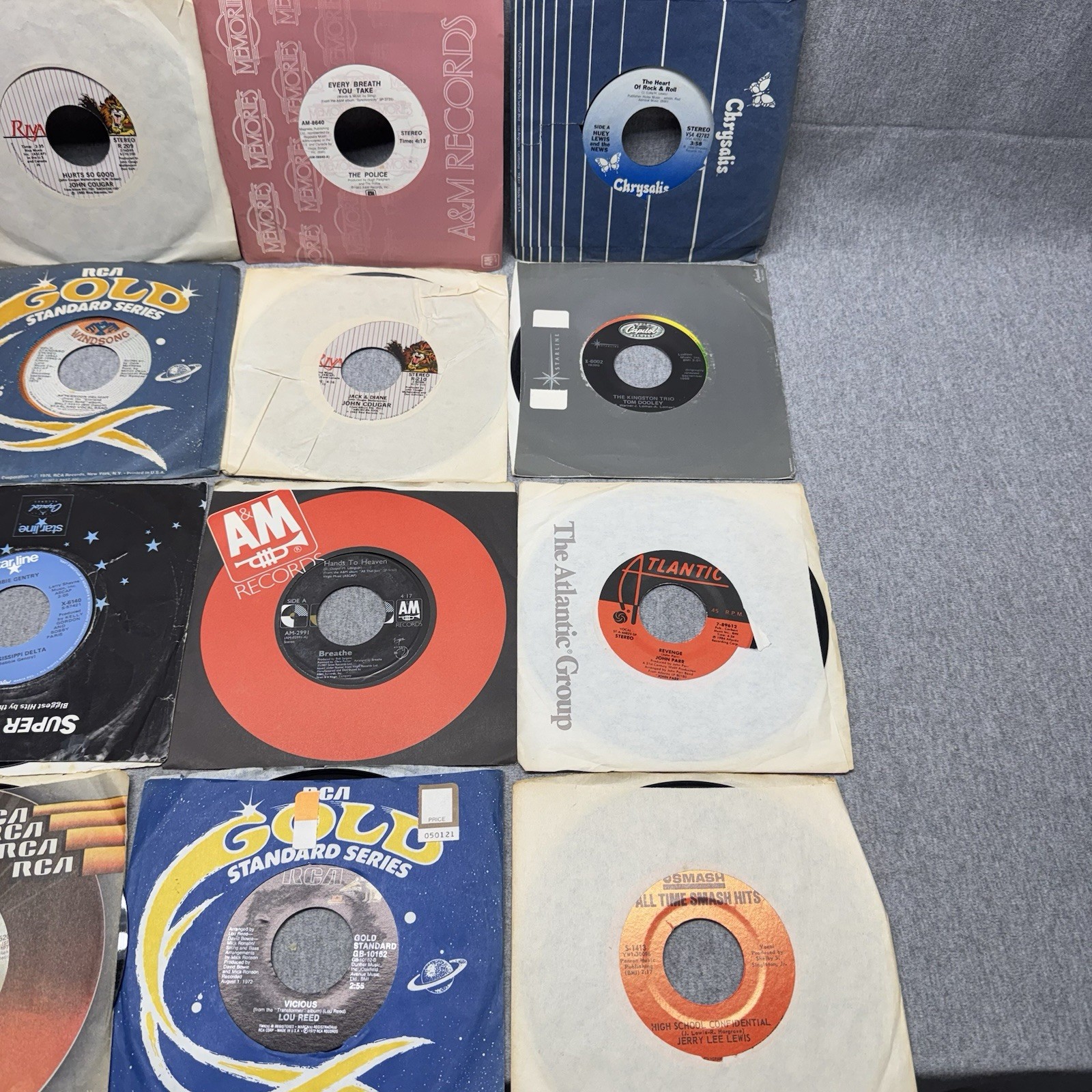 Vintage 45 RPM Record Lot of 86 – 7″ Vinyl Singles Rock Pop 70s 80s Beatles Etc.