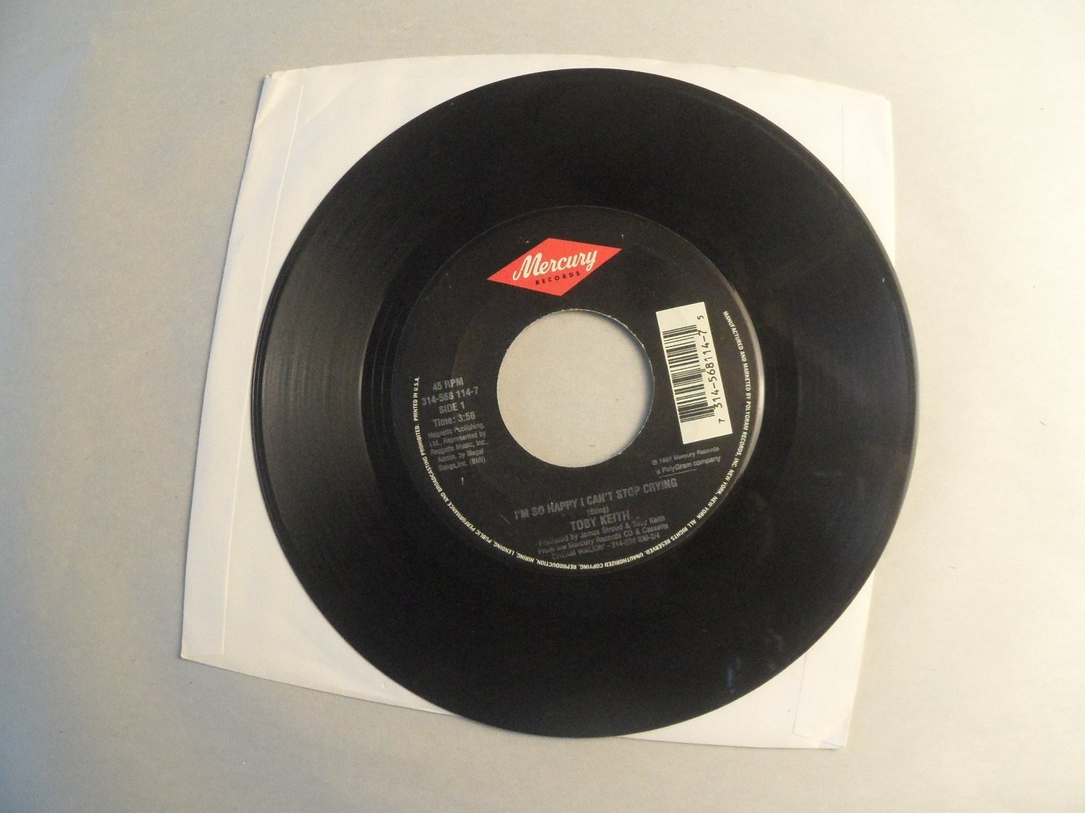 Toby Keith – I’m So Happy I Can’t Stop Crying 7″ Single 1999 Mercury Country 45