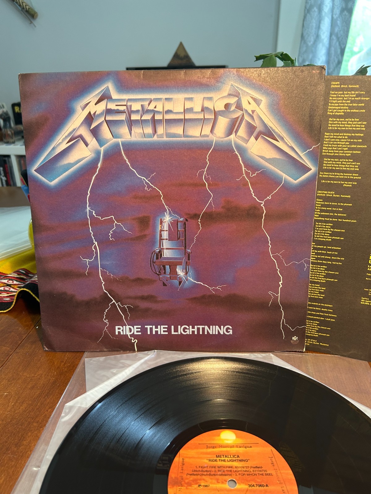 VG+ METALLICA 1987 Ride the Lightning LP Brazil Heavy Metal Thrash ACDC slayer