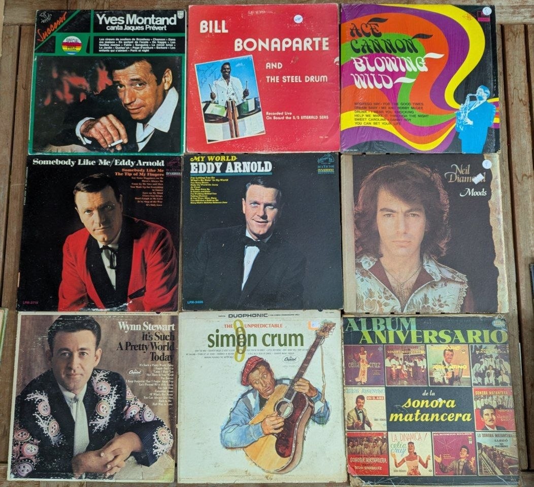 Assorted Vintage Vinyl Record Album Lot of 9 Mixed Artists LPs
