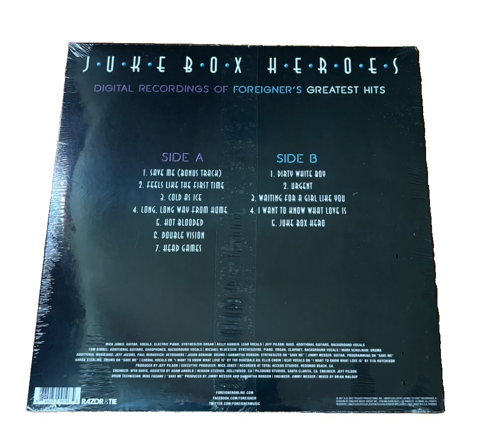 Foreigner Jukebox Heroes Greatest Hits Vinyl LP – Razor & Tie – Sealed !