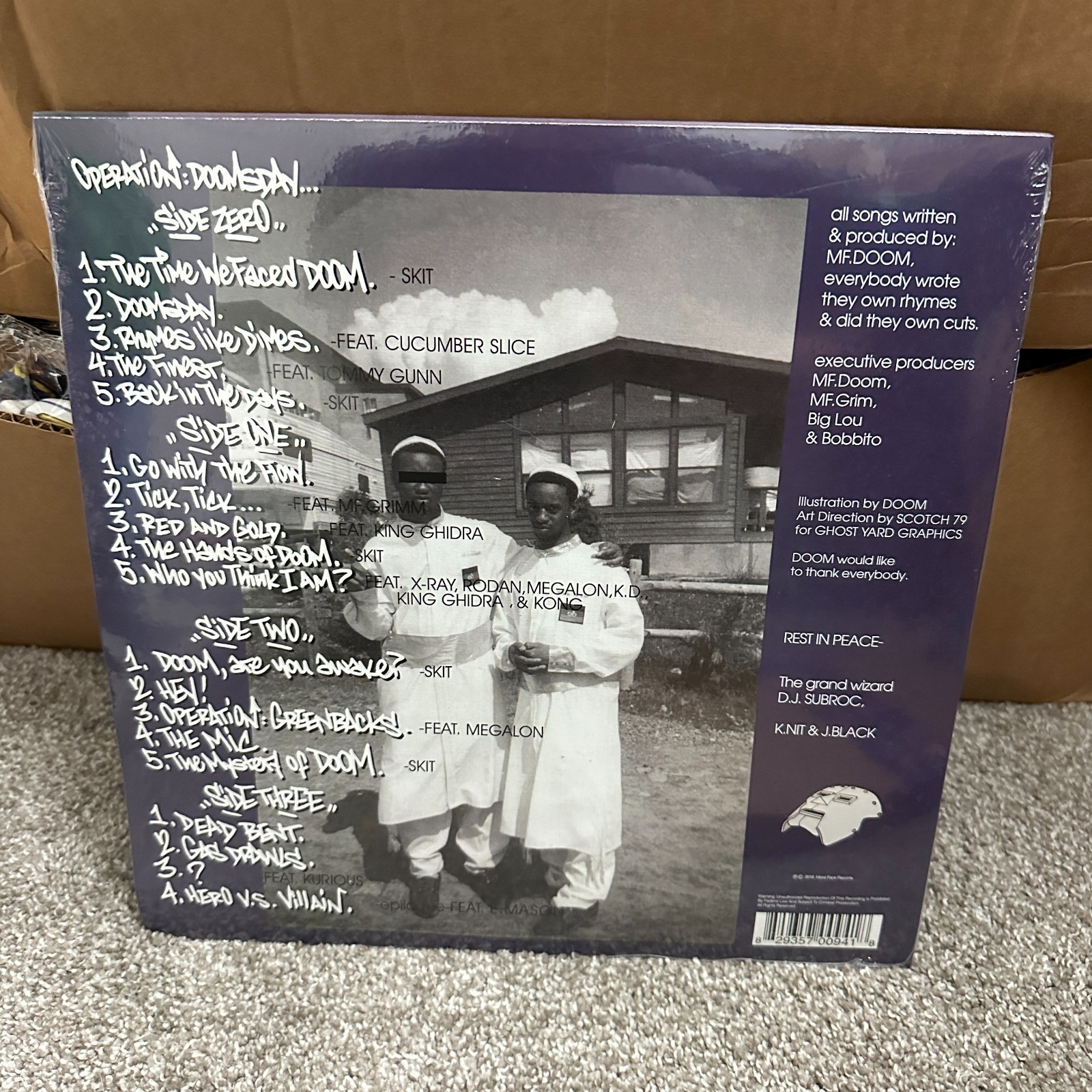 MF DOOM Operation Doomsday Vinyl 2XLP Original Cover – Includes 18×24 Poster