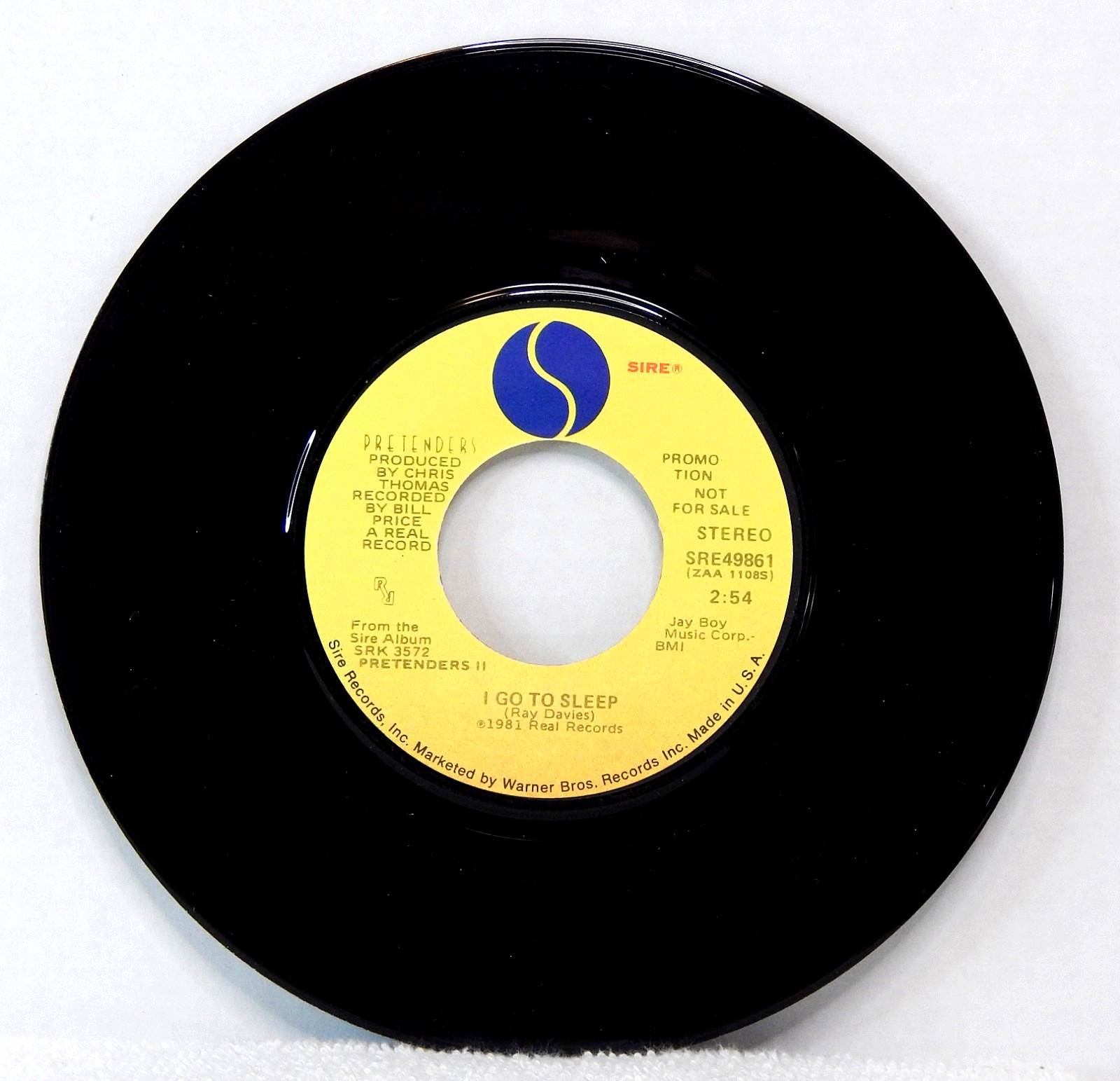 Pretenders – I Go To Sleep 7″ Single 1981 Promo Sire Rock New Wave 45 RPM