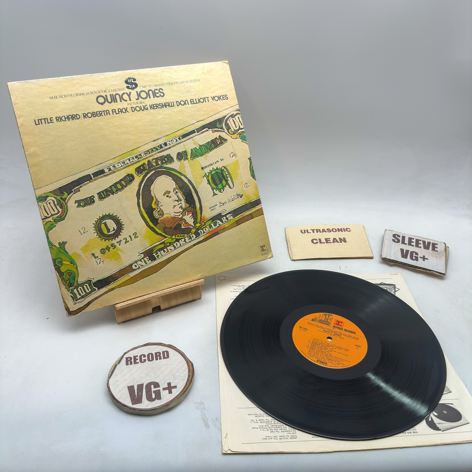 Quincy Jones- $ OST VG+/VG+ Ultrasonic Clean1972 Vinyl Record