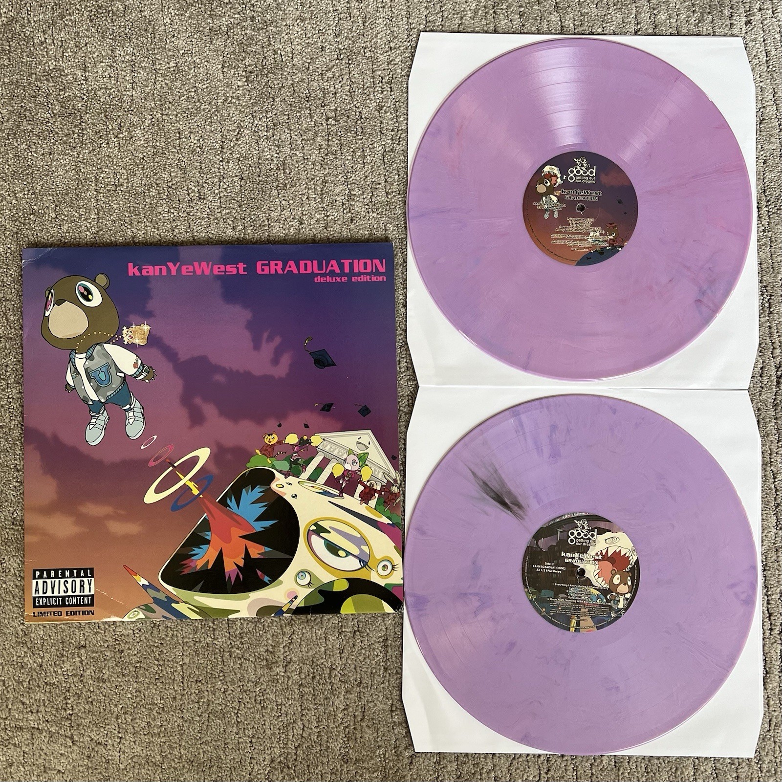 Kanye West Graduation 2xLP Record Color Vinyl Album (RARE EU Bootleg)
