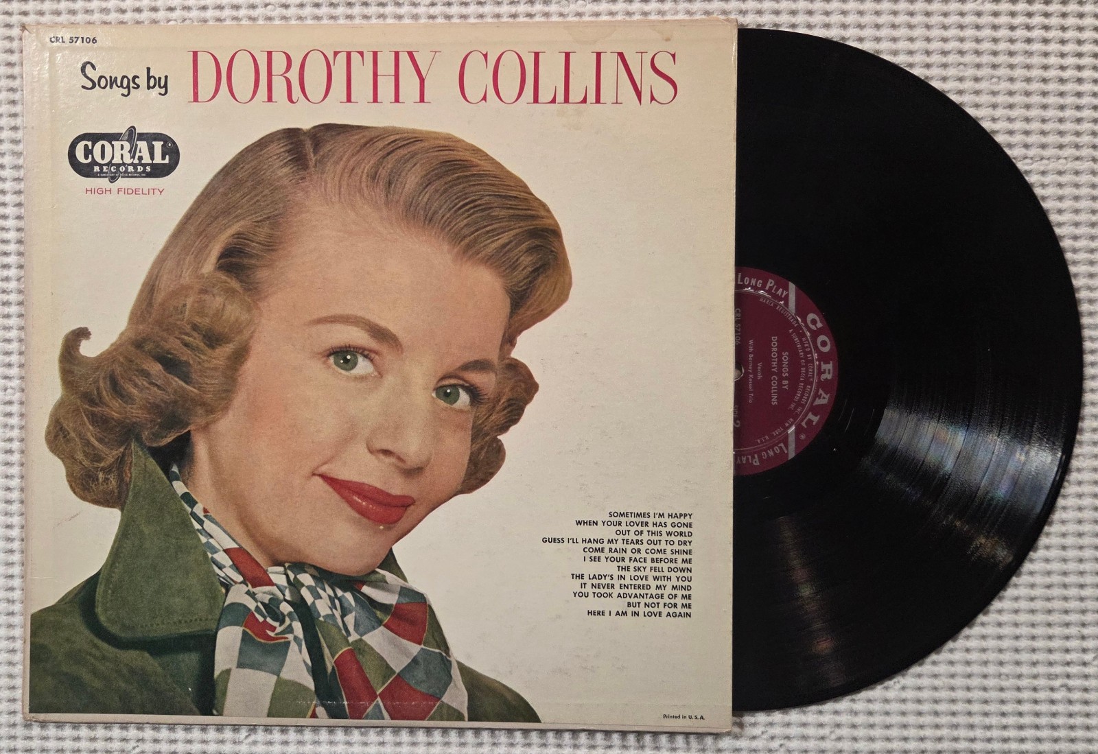DOROTHY COLLINS • BARNEY KESSEL TRIO Orig ’57 CORAL Jazz Pop Vocal DG Mono LP EX