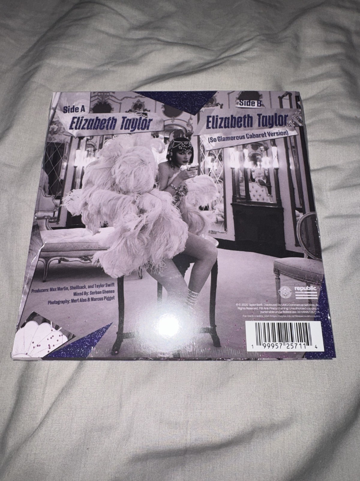 Taylor Swift RSD 7” Purple Glitter Limited Vinyl Release Record Store Day 2026