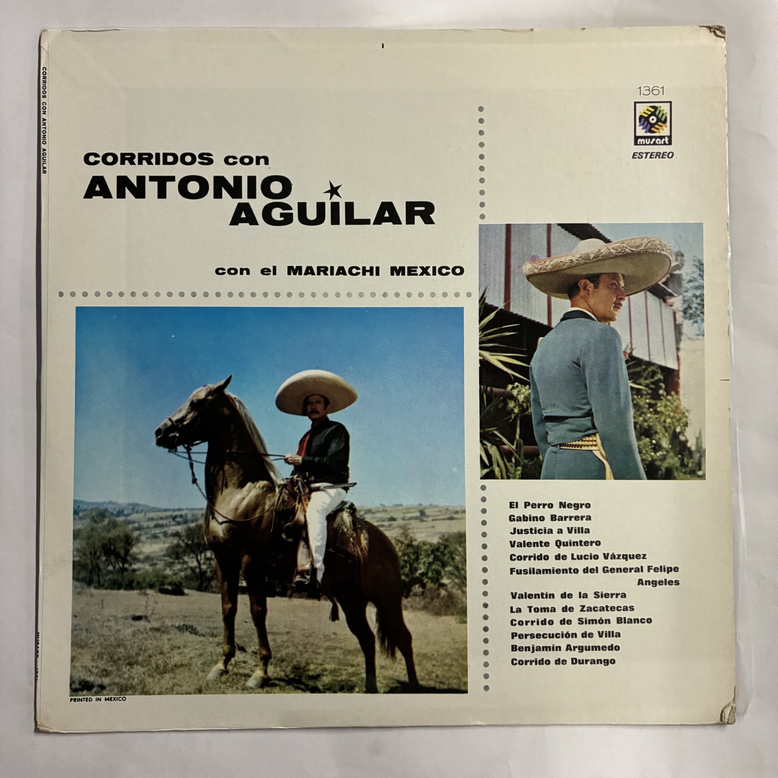 ANTONIO AGUILAR – CORRIDOS CON EL MARIACHI MEXICO – 1968 MEXICAN LP