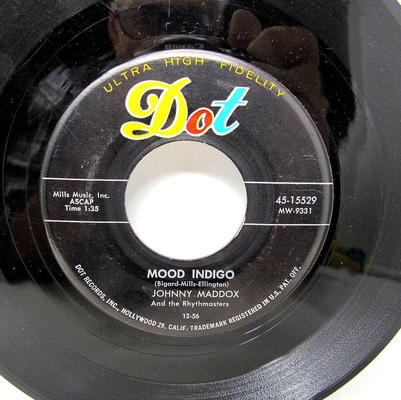 Mood Indigo Rock Roll Medley 45 rpm Record Johnny Maddox 7 inch Dot Paper Sleeve