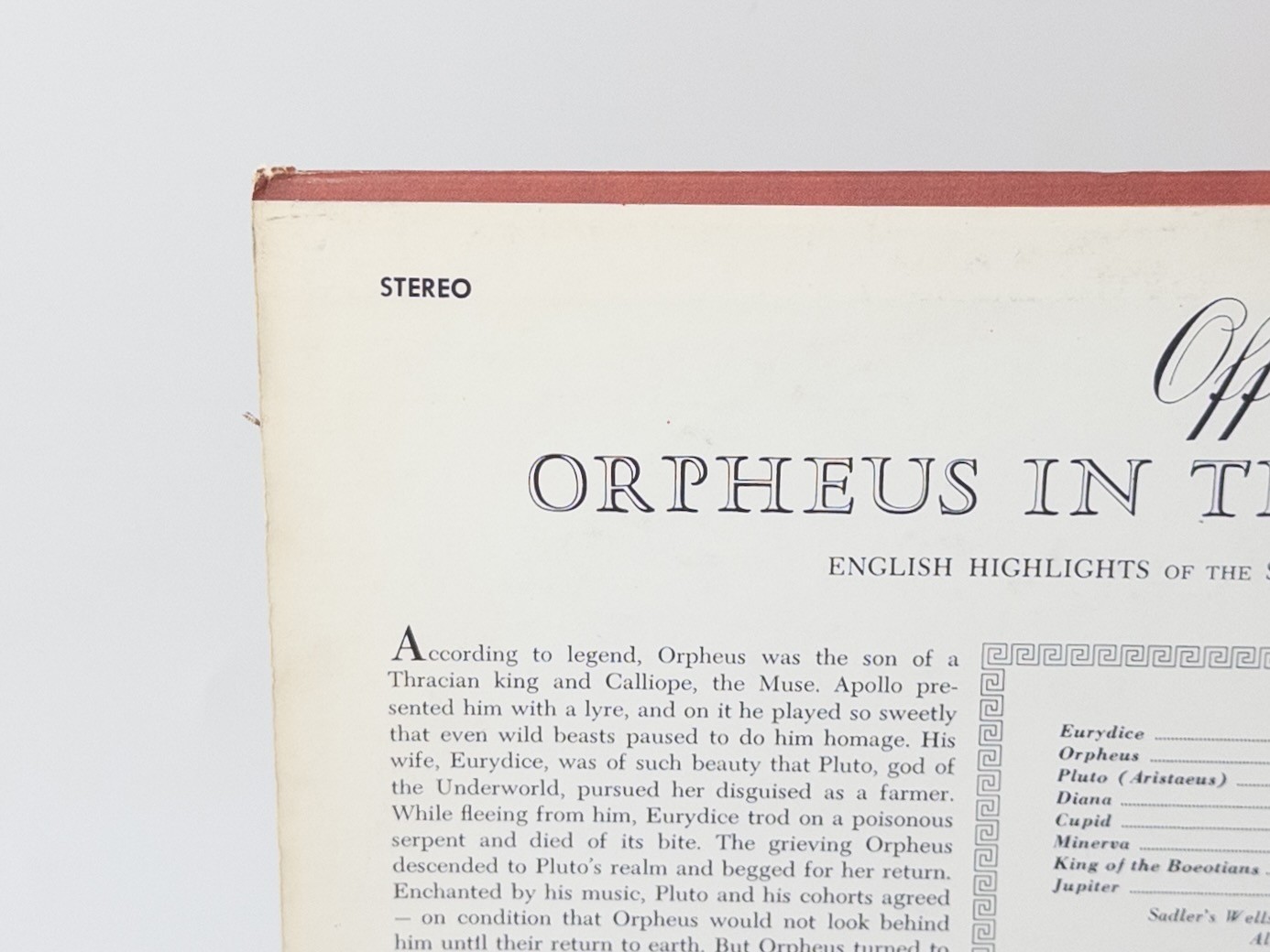 Offenbach Orpheus in the Underworld LP Record 1961 Angel Records Opera, VG+ Nice