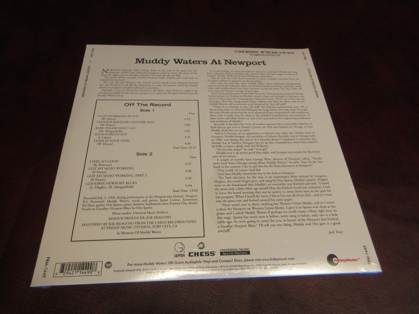 MUDDY WATERS AT NEWPORT BLACK VINYL 180 GRAM AUDIOPHILE OUT OF PRINT ISSUE LP