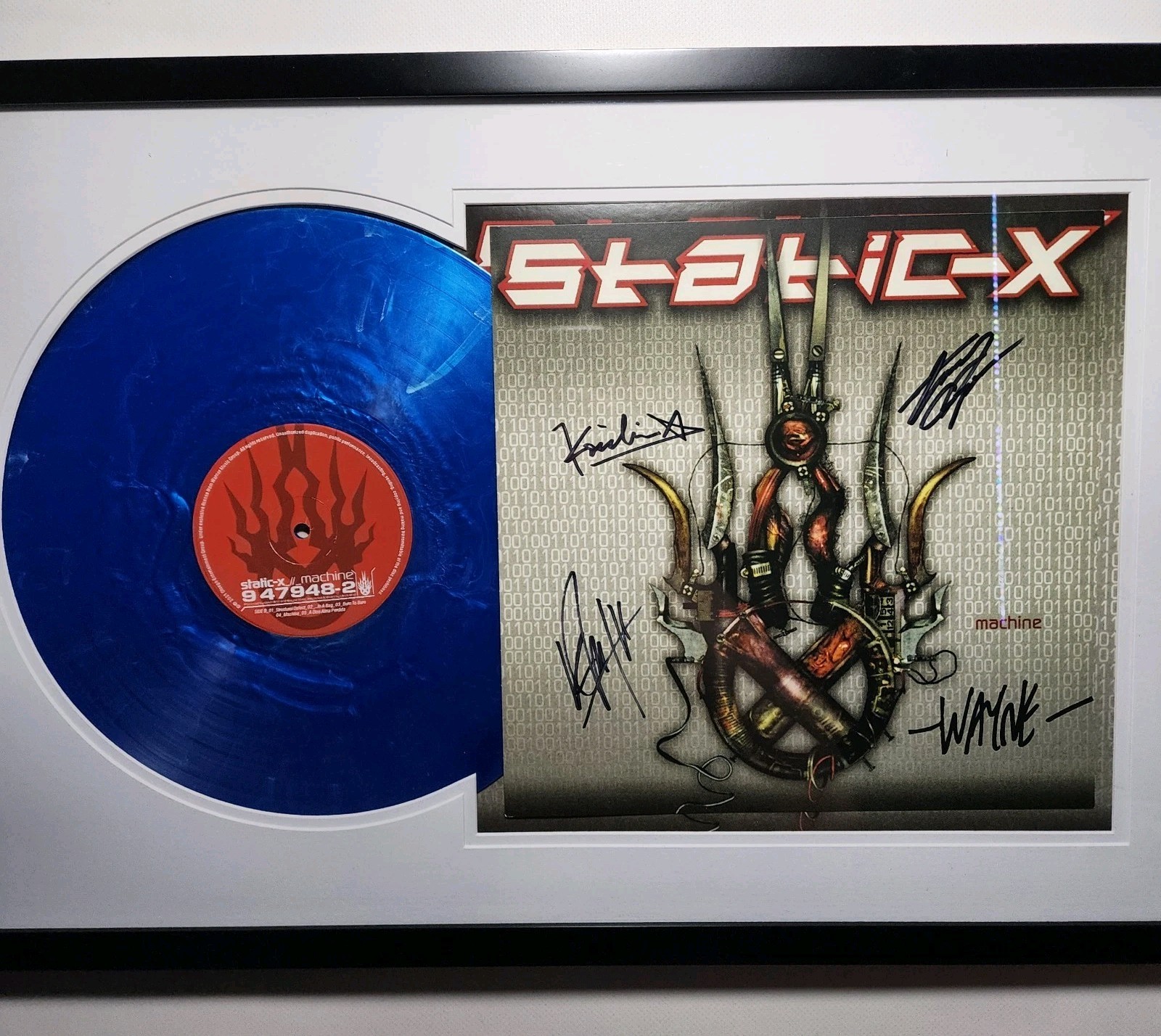 Static-X – Machine Blue Silver Vinyl LP 500 Autographed – 2022 Remaster