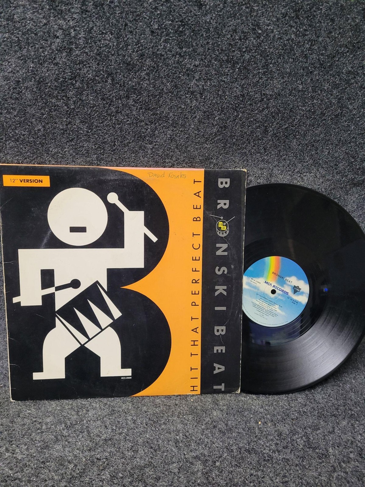 Vintage Bronski Beat Hit That Perfect Beat 12″ 45 RPM Vinyl Single MCA 1985