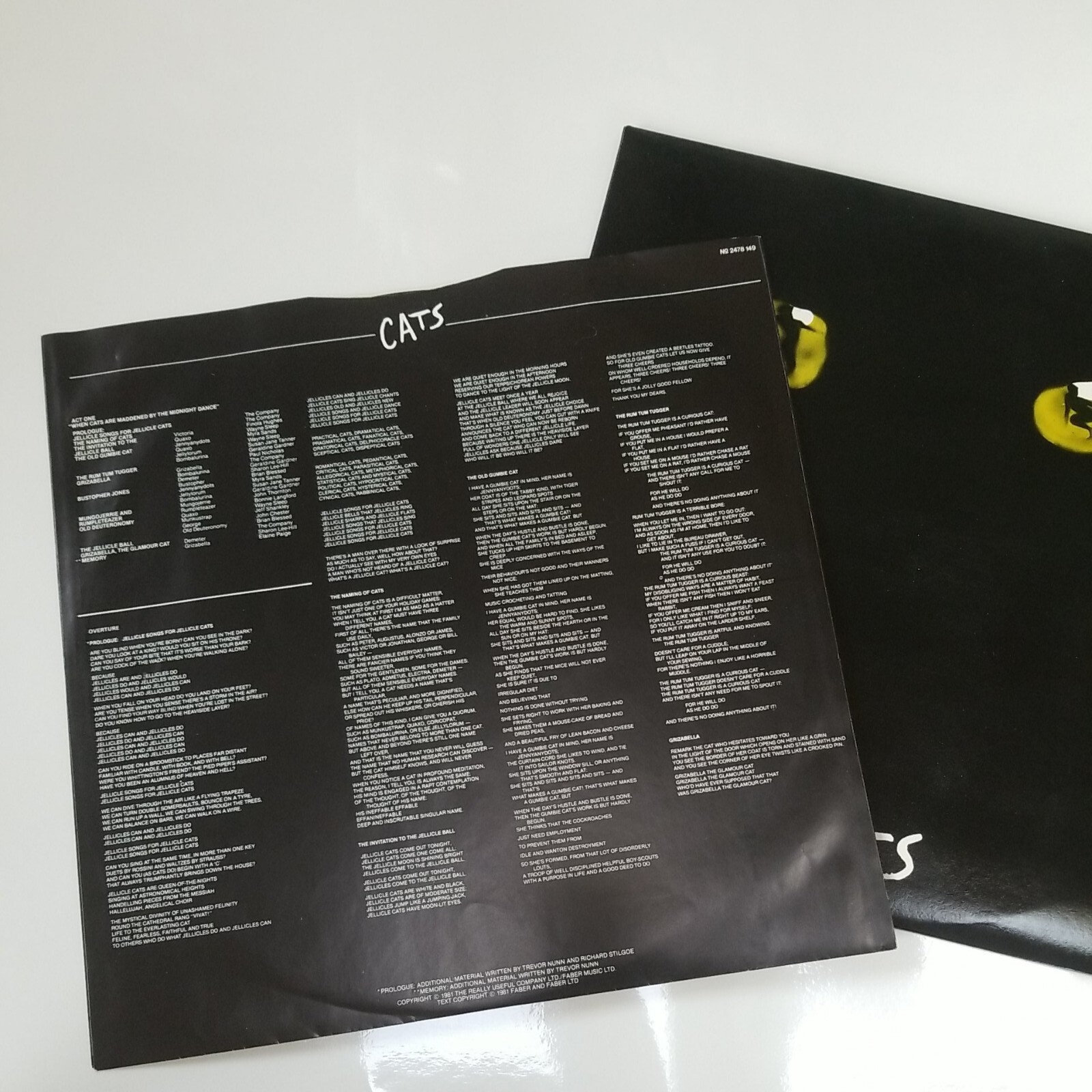 CATS – Original London Cast LP EU Import 1981 Polydor CATX001 Vinyl * Near MINT-