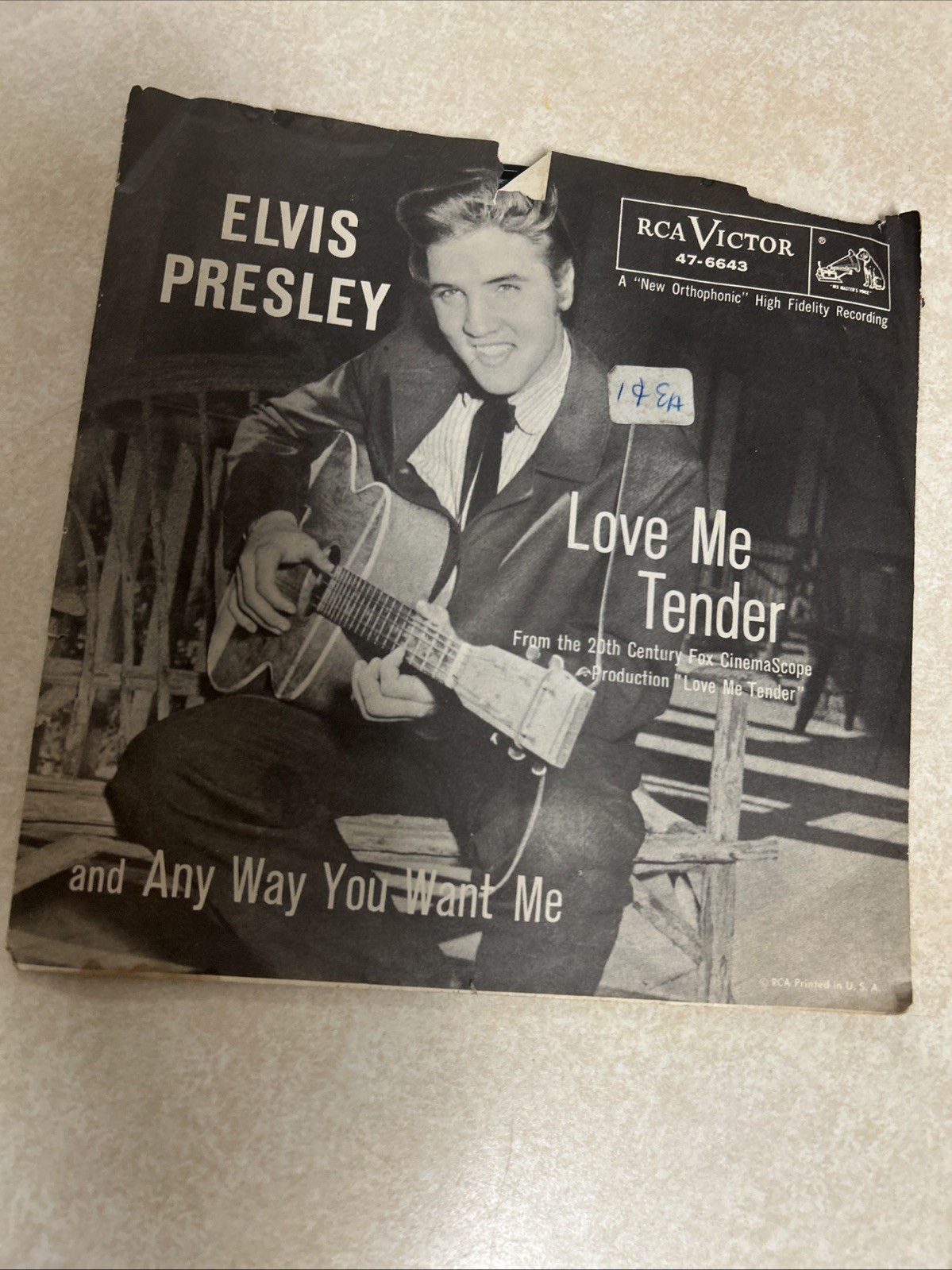 Vintage Elvis Presley RCA 45 7″ Love Me Tender, Any Way You Want Me